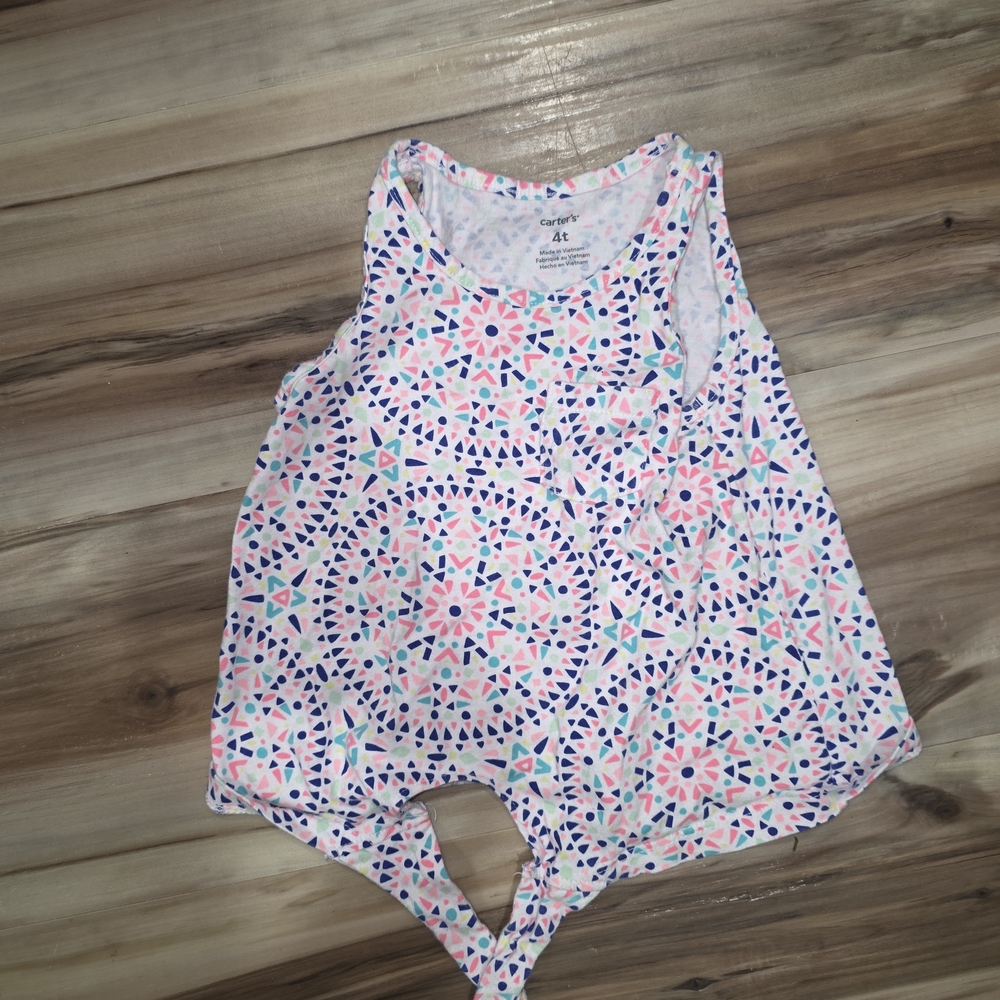 Carter's Pink and Blue Patterned Tank Top